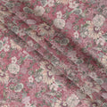 Viscose Crepe Fabric - Vintage Floral Print on Dusty Rose, 110 cm Width-D20662