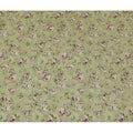 Viscose Crepe Fabric with Stone Work - Vintage Beige Floral on Olive Green, 110 cm Width-D20665