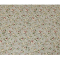 قماش كريب فيسكوز مع زخارف حجرية - وردي خدود وكريمي على أخضر حكيم، عرض 110 سم - D20667