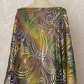 Multicolor Somali Silk Chiffon Dirac Fabric with Metallic Lurex Swirl Design, 3.5 Meters, 140 cm Width-D20671