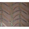 Taupe Silk Chiffon Fabric with Metallic Lurex Design, 110 cm Width-D20677