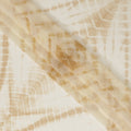 قماش شيفون صناعي باللون الكريمي والبيج بتصميم هندسي، عرض 110 سم - D20680