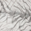 White and Charcoal Synthetic Chiffon Fabric with Abstract Pattern, 110 cm Width-D20681 Regal Fabrics