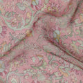 Dusty Pink Synthetic Crepe Fabric with Floral Motif, 110 cm Width-D20687