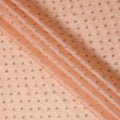 Peach Pure Tussar Silk Fabric with Embroidered Motifs, 110 cm Width-D20698