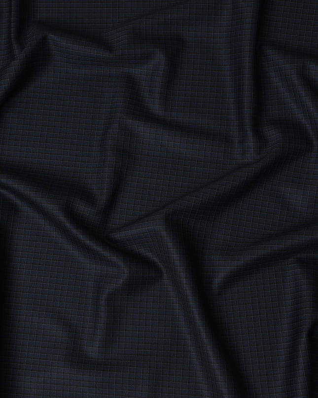 Jet Black SCABAL Super 120's All Wool Suiting Fabric, 3.65 Meters, 150 cm Width-D20712