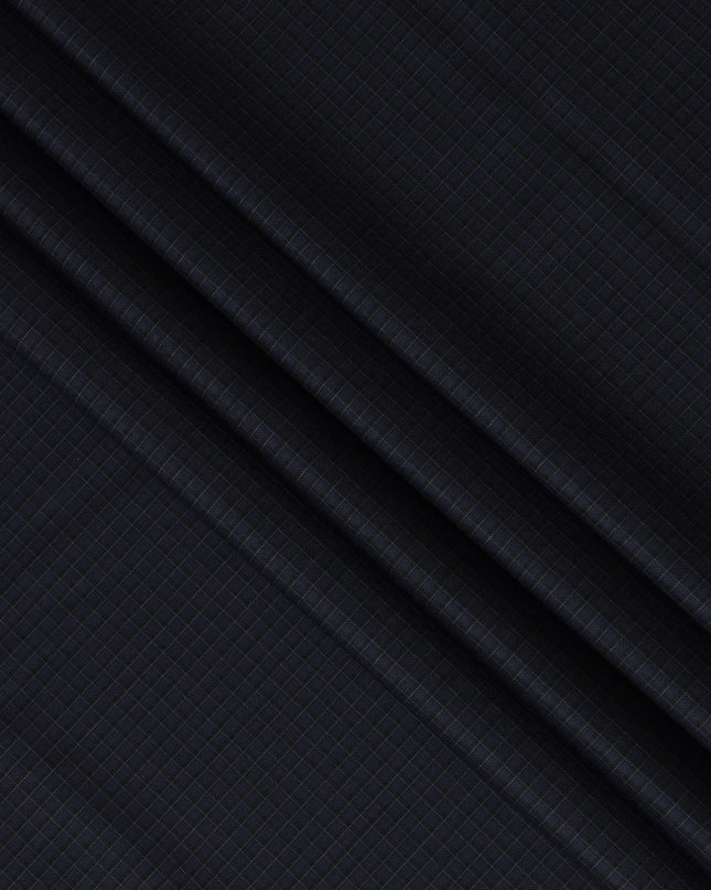 Jet Black SCABAL Super 120's All Wool Suiting Fabric, 3.65 Meters, 150 cm Width-D20712