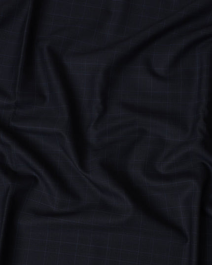 Black Plaid SCABAL Super 160's All Wool Suiting Fabric, 3.65 Meters, 150 cm Width-D20713