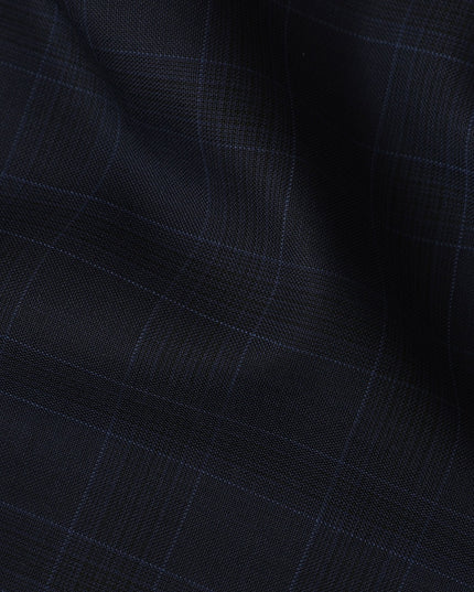 Black Plaid SCABAL Super 160's All Wool Suiting Fabric, 3.65 Meters, 150 cm Width-D20713