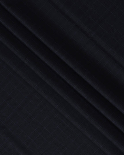 Black Plaid SCABAL Super 160's All Wool Suiting Fabric, 3.65 Meters, 150 cm Width-D20713