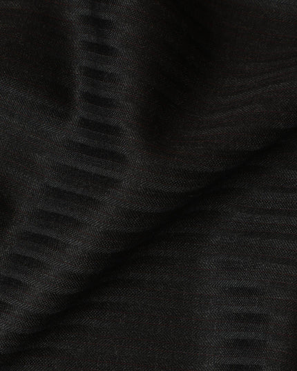 Black Pinstripe SCABAL Super 140's All Wool Suiting Fabric, 3.75 Meters, 150 cm Width-D20714