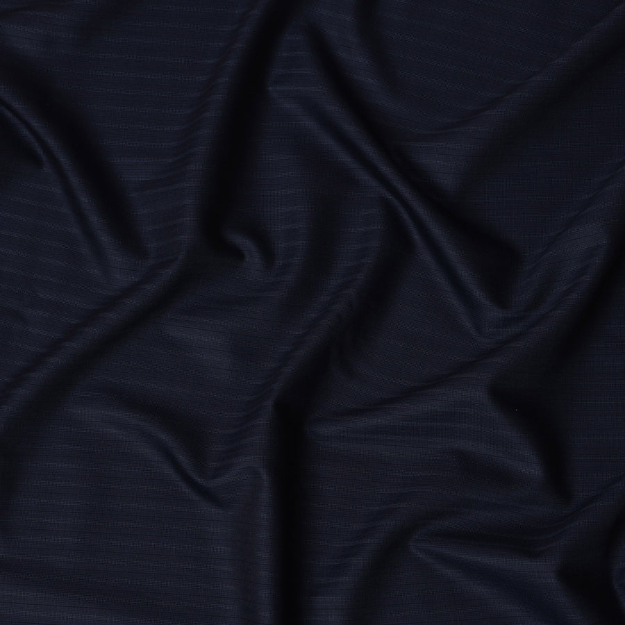 قماش LORO PIANO Super 170's من الصوف بالكامل باللون الأزرق الداكن المخطط - حصري ممتاز، عرض 150 سم، 3.5 متر، صنع في إيطاليا - D20718