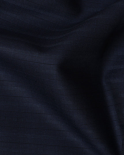 Navy Pinstripe LORO PIANO Super 170's All Wool Suiting Fabric - Premium Exclusive, 150 cm Width, 3.5 Meters, Made in Italy-D20718