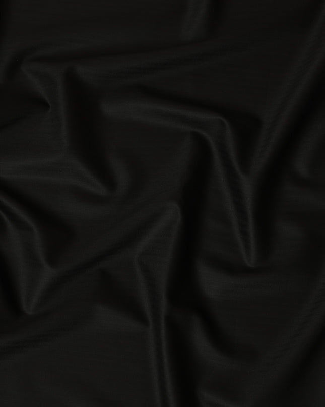 Black Lorepiano Super 170's All Wool Suiting Fabric - Premium Exclusive, 150 cm Width, 3.5 Meters, Made in Italy-D20719