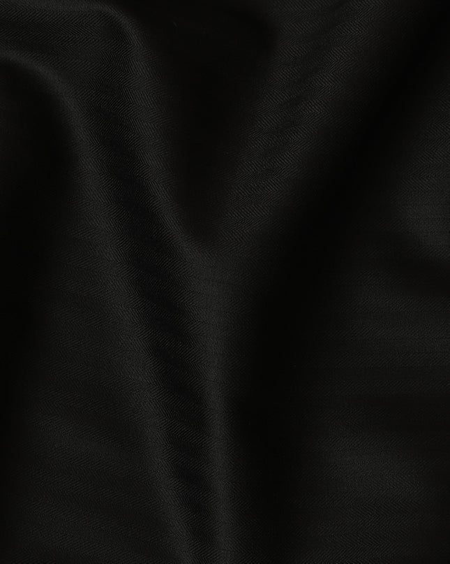 Black Lorepiano Super 170's All Wool Suiting Fabric - Premium Exclusive, 150 cm Width, 3.5 Meters, Made in Italy-D20719