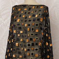Black Silk Chiffon Velvet Dirac Fabric with Metallic Lurex, 3.5 Meters, 140 cm Width-D20780