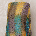 Yellow, Purple, and Blue Silk Chiffon Velvet Dirac Fabric with Metallic Lurex, 3.5 Meters, 140 cm Width-D20783