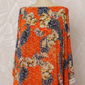 قماش ديراك من الحرير المخملي المزهر باللونين البرتقالي والأزرق، 3.5 متر، عرض 140 سم - D20784