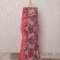 Pink and Red Leopard Print Silk Chiffon Velvet Dirac Fabric, 3.5 Meters, 140 cm Width-D20785