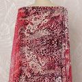 Pink and Red Leopard Print Silk Chiffon Velvet Dirac Fabric, 3.5 Meters, 140 cm Width-D20785