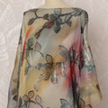 Pastel Multicolor Leaf Pattern Silk Chiffon Dirac Fabric with Metallic Lurex, 3.5 Meters, 140 cm Width-D20790 Regal Fabrics