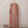 Copper and Pink Striped Silk Chiffon Dirac Fabric with Metallic Lurex, 3.5 Meters, 140 cm Width-D20791