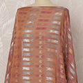 Copper and Pink Striped Silk Chiffon Dirac Fabric with Metallic Lurex, 3.5 Meters, 140 cm Width-D20791