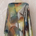 Multicolor and Silver Abstract Silk Chiffon Dirac Fabric with Metallic Lurex, 3.5 Meters, 140 cm Width-D20794 Regal Fabrics