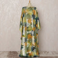 Green and Gold Abstract Silk Chiffon Dirac Fabric with Metallic Lurex, 3.5 Meters, 140 cm Width-D20796 Regal Fabrics