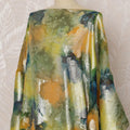 Green and Gold Abstract Silk Chiffon Dirac Fabric with Metallic Lurex, 3.5 Meters, 140 cm Width-D20796 Regal Fabrics