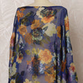 Blue Somali Silk Chiffon Dirac Fabric with Multicolor Floral Metallic Lurex Design, 3.5 Meters, 140 cm Width - Made in South Korea-D20827