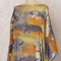 Multicolor Somali Silk Chiffon Dirac Fabric with Silver Floral Metallic Lurex Design, 3.5 Meters, 140 cm Width - Made in South Korea-D20835
