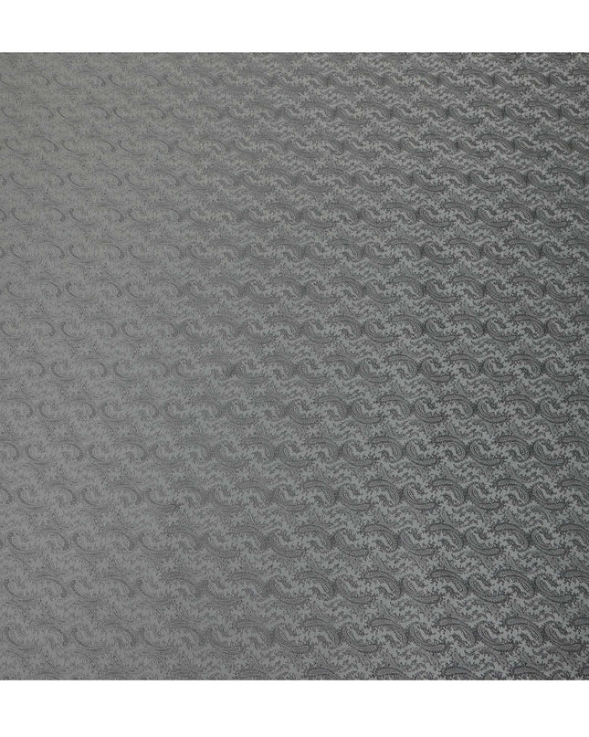 Charcoal Grey Paisley Cupro Bemberg Fabric, 140 cm Wide, Made in Japan-D21003