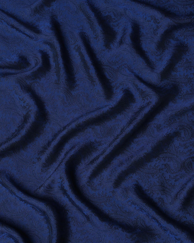 Royal Blue Paisley Cupro Bemberg Fabric, 140 cm Wide, Made in Japan-D21004