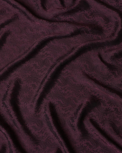 Burgundy Paisley Cupro Bemberg Fabric, 140 cm Wide, Made in Japan-D21006