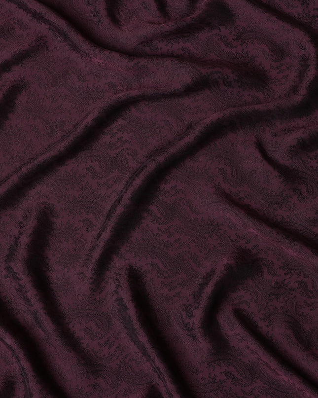 Burgundy Paisley Cupro Bemberg Fabric, 140 cm Wide, Made in Japan-D21006