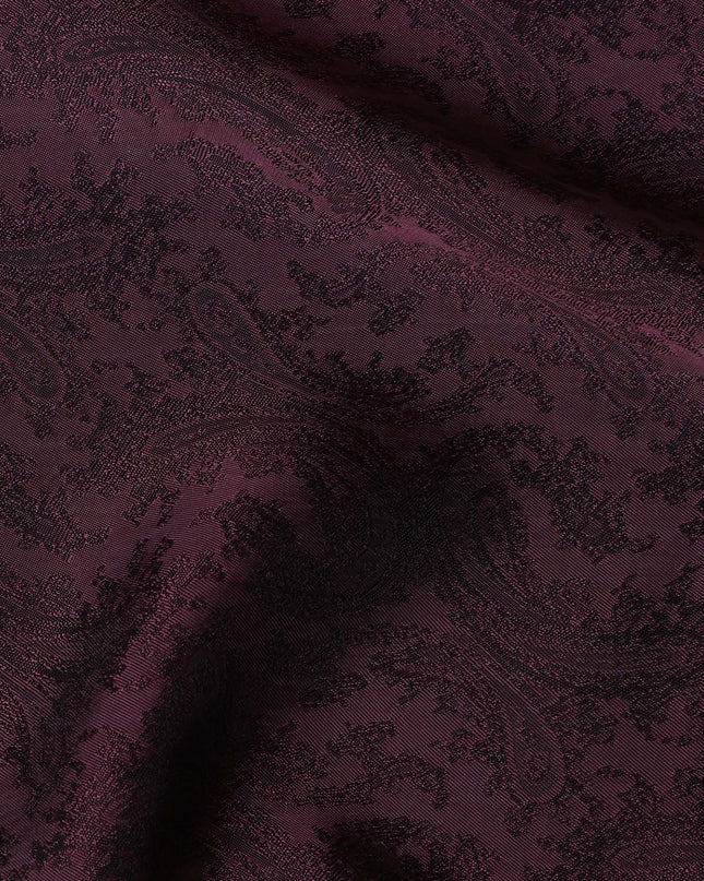 Burgundy Paisley Cupro Bemberg Fabric, 140 cm Wide, Made in Japan-D21006