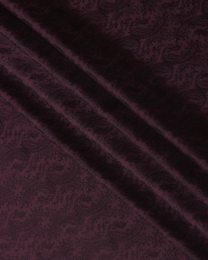 Burgundy Paisley Cupro Bemberg Fabric, 140 cm Wide, Made in Japan-D21006