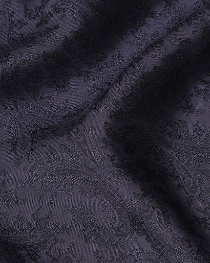 Dark Purple Paisley Cupro Bemberg Fabric, 140 cm Wide, Made in Japan-D21007