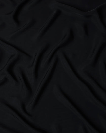 Solid Black Cupro Bemberg Fabric, 140 cm Wide, Made in Japan-D21008