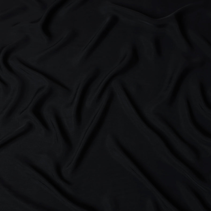 قماش كوبرو بيمبيرج أسود صلب، عرض 140 سم، صنع في اليابان - D21008