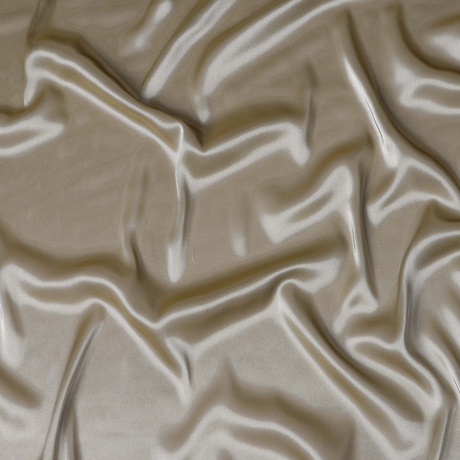 قماش حرير فرنسي لامع باللون الأخضر الزيتوني، عرض 110 سم، صنع في فرنسا - D21017