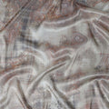 قماش حرير لامع منقوش بنقشة بيزلي باللون البيج، عرض 110 سم، صنع في كوريا الجنوبية - D21030