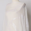 White Somali Silk Chiffon Dirac Fabric with Metallic Lurex, 3.5 Meters, 140 cm Width, Made in South Korea-D21125