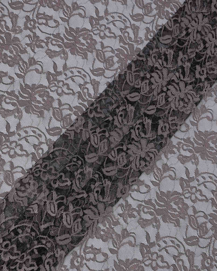 Light brown Floral Lace Fabric, 110 cm Width, Premium Synthetic Material from Indonesia-D21126