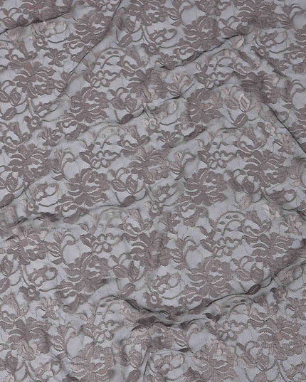 Light brown Floral Lace Fabric, 110 cm Width, Premium Synthetic Material from Indonesia-D21126