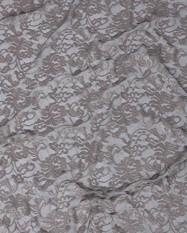 Light brown Floral Lace Fabric, 110 cm Width, Premium Synthetic Material from Indonesia-D21126