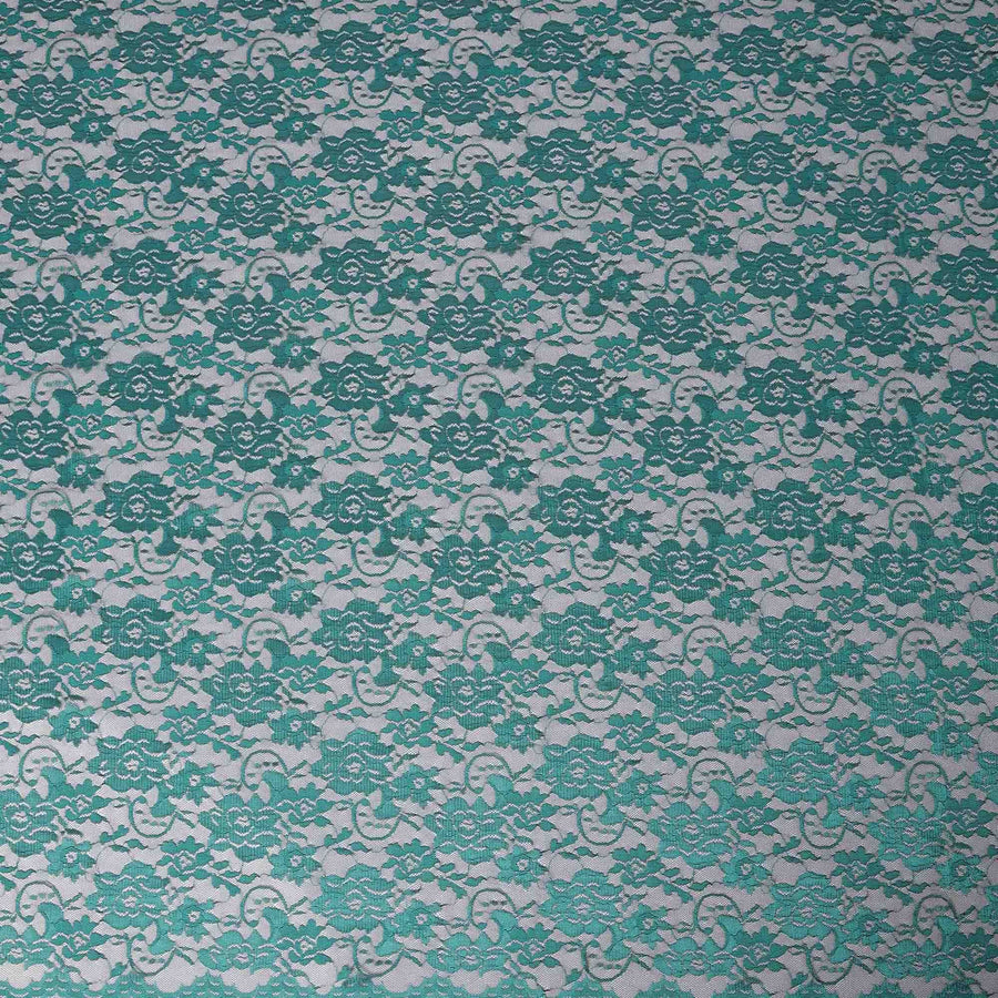 Teal Green Floral Lace Fabric, 110 cm Width, Synthetic Material from Indonesia-D21128