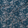 قماش دانتيل زهري باللون الأزرق البترولي، عرض 110 سم، مادة صناعية من إندونيسيا-D21129