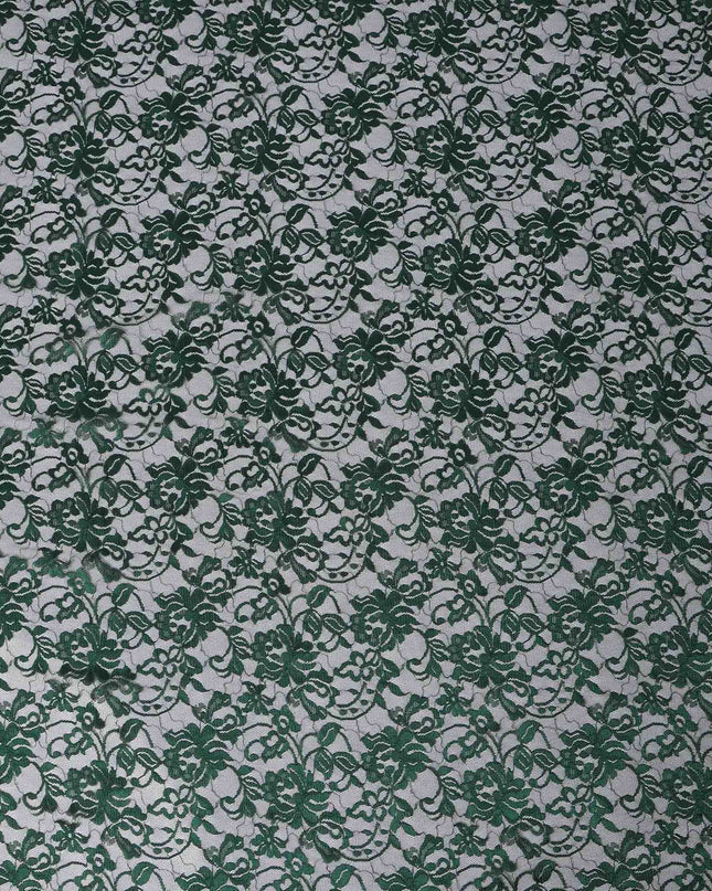 Forest Green Floral Lace Fabric, 110 cm Width, Synthetic Material from Indonesia-D21131